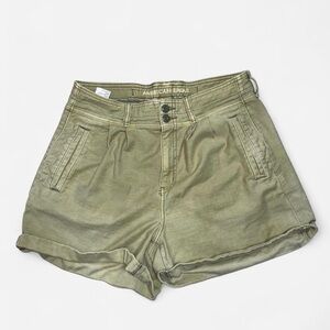 American Eagle High Rise Utility Shorts Olive Green Stretch Size 10 Casual